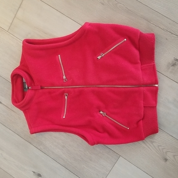 Liz Claiborne Jackets & Blazers - Vintage - Liz wear red fleece vest full zip womens